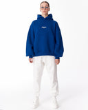 "Slogan" Puff Printed Women's Extra Oversized Hoodie Blue (10)