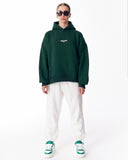 "Slogan" Puff Printed Women's Extra Oversized Hoodie Green (11)