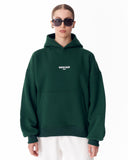 "Slogan" Puff Printed Women's Extra Oversized Hoodie Green (2)