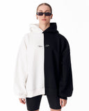 Women's Oversized Dual Color White and Black Hoodie