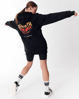 Flare Rebirth Damen 3D-Druck Oversized Schwarzer Hoodie