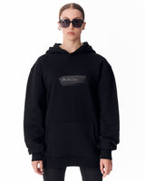 Rebirth Damen Orange 3D-Druck Oversized Schwarzer Hoodie