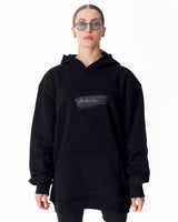 Rebirth Blau 3D-Druck Damen Oversized Schwarzer Hoodie