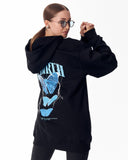 Rebirth Women's Blue 3D Printed Oversized Black Hoodie (10)