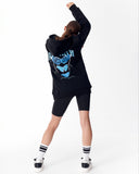 Rebirth Women's Blue 3D Printed Oversized Black Hoodie (9)
