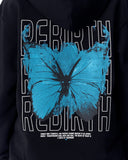 Women Butterfly Rebirth Oversized Black Hoodie (8)