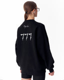 '777' Women's Oversized Designer Sweatshirt in Black (7)