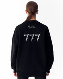 '777' Women's Oversized Designer Sweatshirt in Black (9)