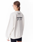 '777' Women's Oversized Designer Sweatshirt in White (7)