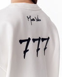 '777' Women's Oversized Designer Sweatshirt in White (9)