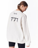'777' Women's Oversized Designer Sweatshirt in White (2)