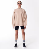 '777' Women's Oversized Designer Sweatshirt in Beige (10)