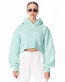 Women's Oversized Crop Hoodie Mint Green