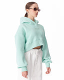 Women's Oversized Crop Hoodie Mint Green (3)