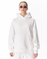 Hoodie Bianca con Bottoni Laterali per Donna