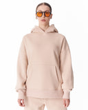 Women's Side Button Beige Hoodie (3)