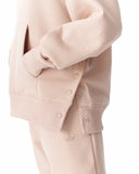 Women's Side Button Beige Hoodie (5)
