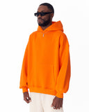 Minimalist Sleeve Printed Orange Oversized Hoodie (10)