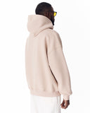 Minimalist Sleeve Printed Beige Oversized Hoodie (9)
