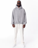 Minimalist Sleeve Printed Gray Oversized Hoodie (17)