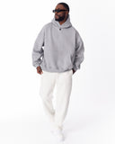 Minimalist Sleeve Printed Gray Oversized Hoodie (16)