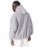 Minimalist Sleeve Printed Gray Oversized Hoodie (15)