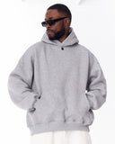 Minimalist Sleeve Printed Gray Oversized Hoodie (10)