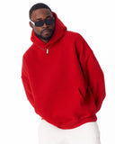 Minimalist Sleeve Printed Red Oversized Hoodie (11)