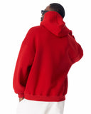 Minimalist Sleeve Printed Red Oversized Hoodie (10)