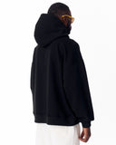 Pocket Embroidery Oversized Black Hoodie (8)