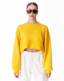 Women's Oversized Crop Sweatshirt Yellow
