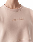 Women's Oversized Crop Sweatshirt Beige (5)