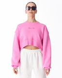 Women's Oversized Crop Sweatshirt Pink (3)