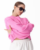 Women's Oversized Crop Sweatshirt Pink (6)