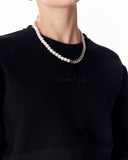 Women's Oversized Crop Sweatshirt Black (4)