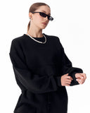 Women's Oversized Crop Sweatshirt Black (7)