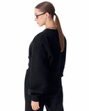Women's Oversized Crop Sweatshirt Black (8)
