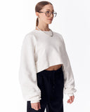 Women's Oversized Crop Sweatshirt White (2)