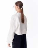 Women's Oversized Crop Sweatshirt White (6)