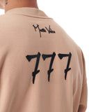 '777' Oversized Designer Beige Sweatshirt with 3D Rubber Printed (8)