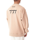 '777' Oversized Designer Beige Sweatshirt with 3D Rubber Printed (9)