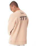 '777' Oversized Designer Beige Sweatshirt with 3D Rubber Printed (11)