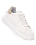 V-Harmony Men's White Shoes with Beige Suede Heel Tab (4)