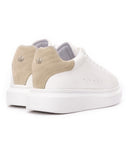 V-Harmony Men's White Shoes with Beige Suede Heel Tab (2)