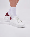 V-Harmony Men's White Shoes with Red Suede Heel Tab (6)