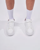 V-Harmony Men's White Shoes with Red Suede Heel Tab (9)