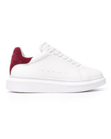 Scarpe Bianche da Uomo V-Harmony con Linguetta in Pelle Scamosciata Rossa sul Tallone