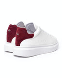 V-Harmony Men's White Shoes with Red Suede Heel Tab (3)