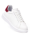V-Harmony Men's White Shoes with Red Suede Heel Tab (4)
