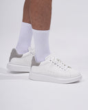 V-Harmony Men's White Shoes with Gray Suede Heel Tab (5)